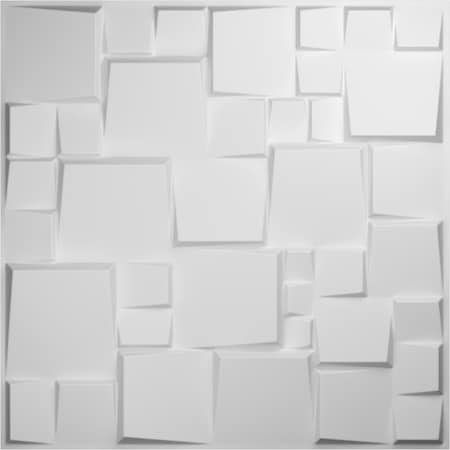 Modern Square EnduraWall Decorative 3D Wall Panel, White, 19 5/8W X 19 5/8H